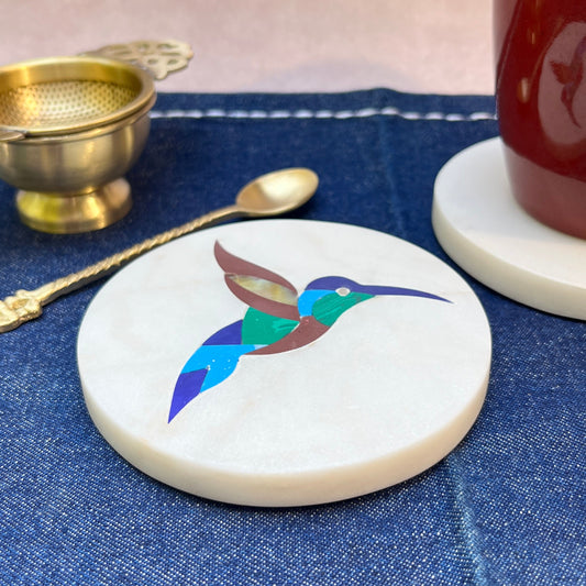 AUM Hummingbird Marble Coaster for crystal stones