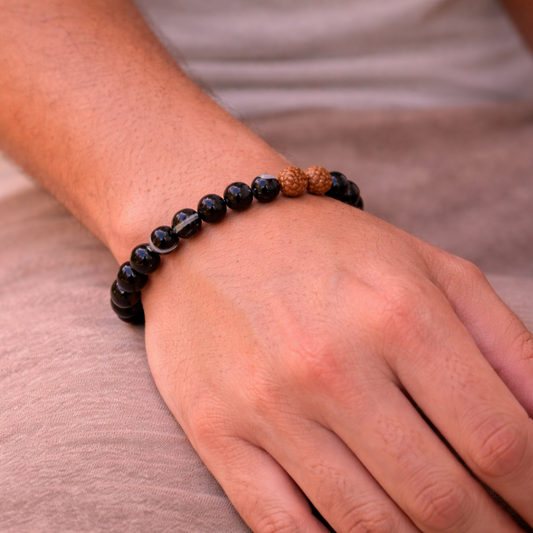 AUM Super Protection & Grounding Bracelet : Sulemani Haqiq • Rudraksha : Large Beads