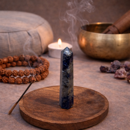 AUM Labradorite Point Stone