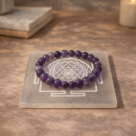 AUM Pure Selenite Plate for Crytal Charging