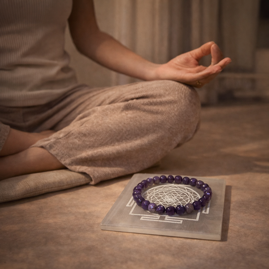 AUM Pure Selenite Plate for Crytal Charging