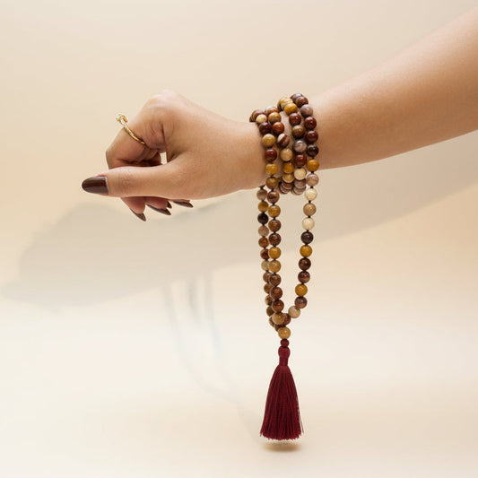 AUM Mookaite Jasper Mixed Beads Meditation Jap Mala 108 beads