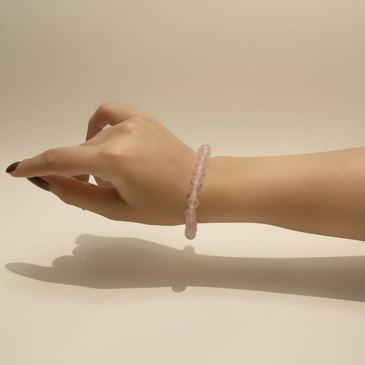 AUM Pure Rose Quartz Bracelet 12 mm beads
