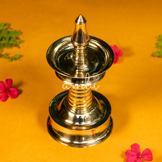 AUM Pure Brass Panchmukhi Diya - 2.2 Inch height - Heavy Make