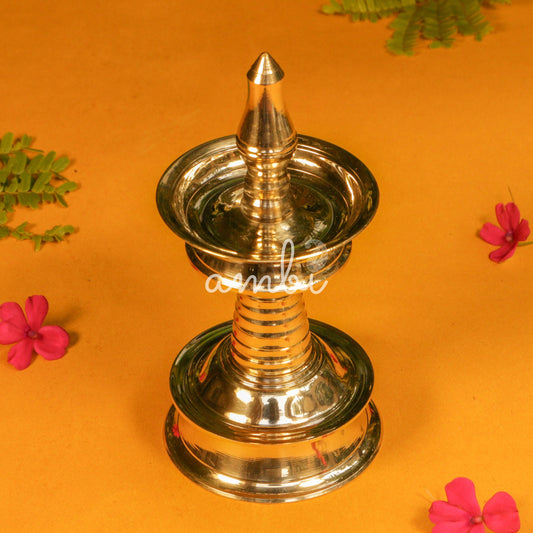 AUM Pure Brass Panchmukhi Diya - 2.2 Inch height - Heavy Make
