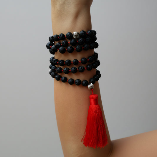 AUM Rudraksha + Sandalwood Hybrid Mala