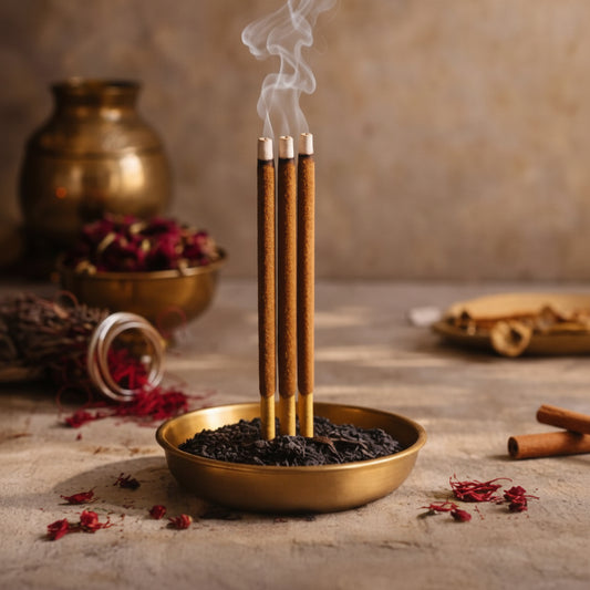AUM Temple Silk Long Dhoop : Quiet Luxury Indulgence