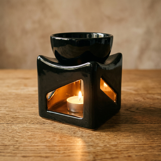 AUM Black Ceramic Tealight Diffuser