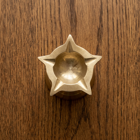 AUM Pure Brass Panchmukhi Diya - 2.2 Inch height