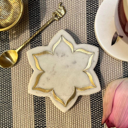 AUM Marble Lotus Coaster