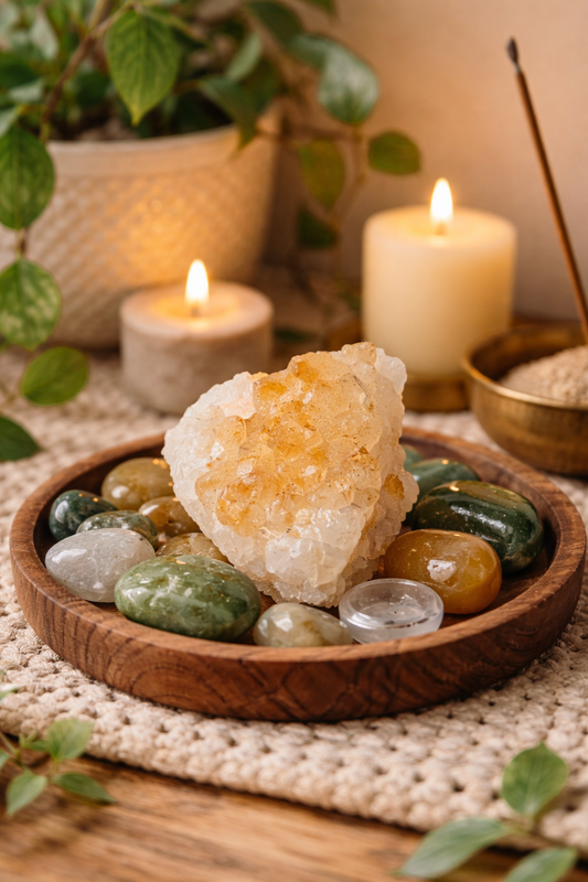 AUM Natural Citrine Raw Stone: Manifest Prosperity & Abundance