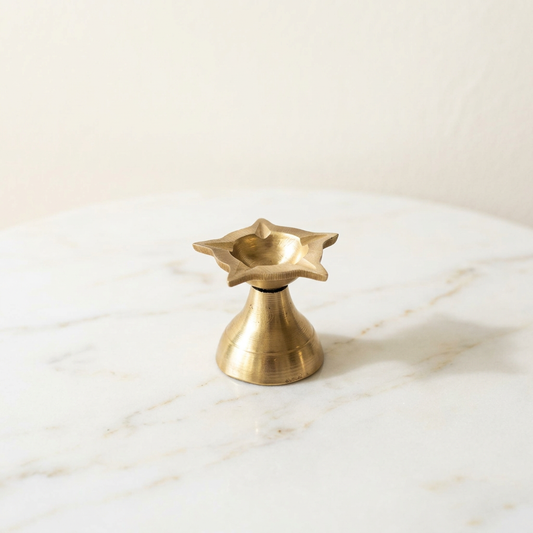 AUM Pure Brass Panchmukhi Diya - 2.2 Inch height